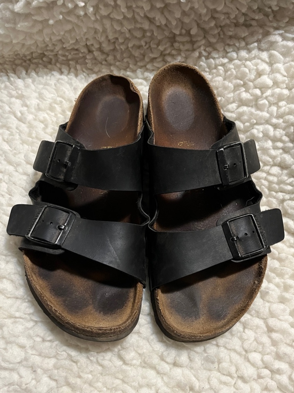 Birkenstock Nevada Black Two-Strap Sandals, size 43